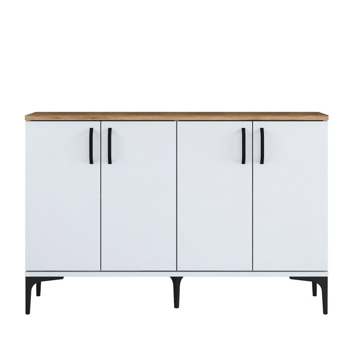 Hanah Home Gabinete Multipropósito Blanco y Nuez